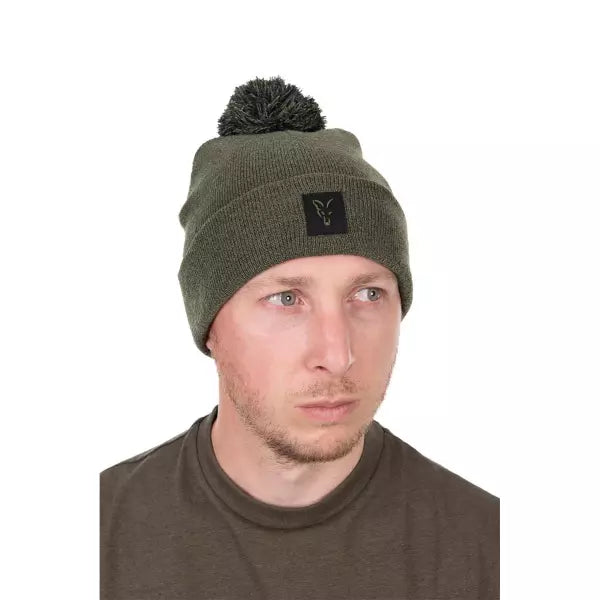 Fox Bobble Hat Green Black
