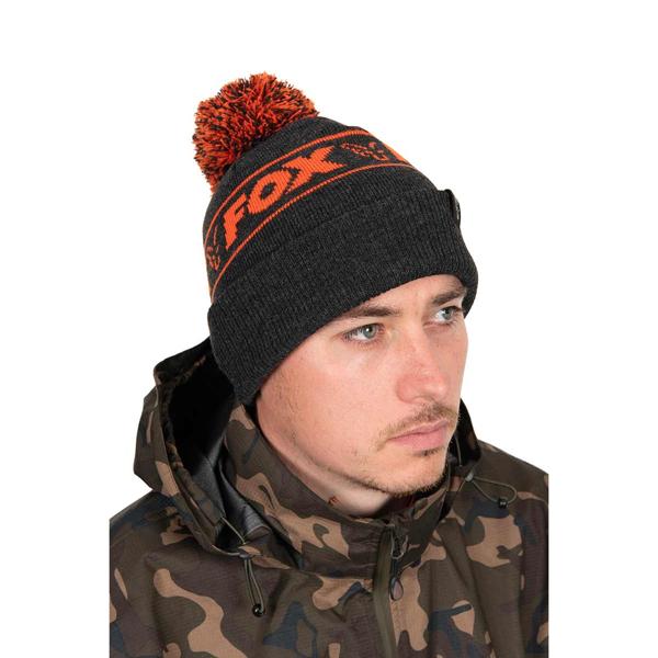 Fox Black & Orange Bobble Hat