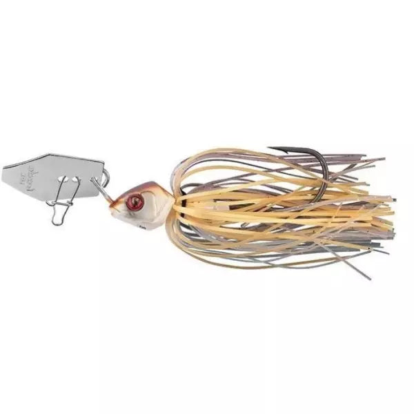 Fishing lure with a metal hook on a white background