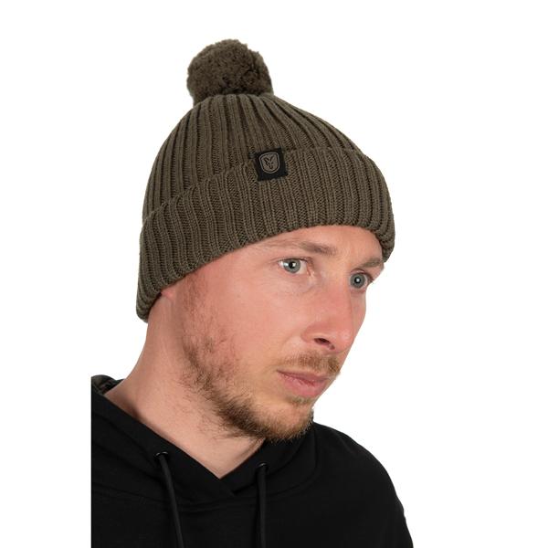 fox merino bobble hat olive