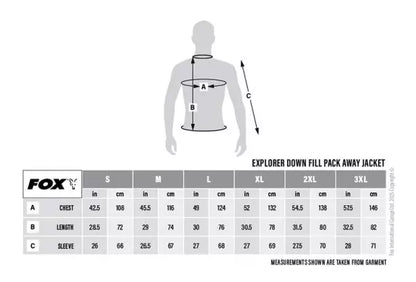 Size Guide Fox Downfill Jacket