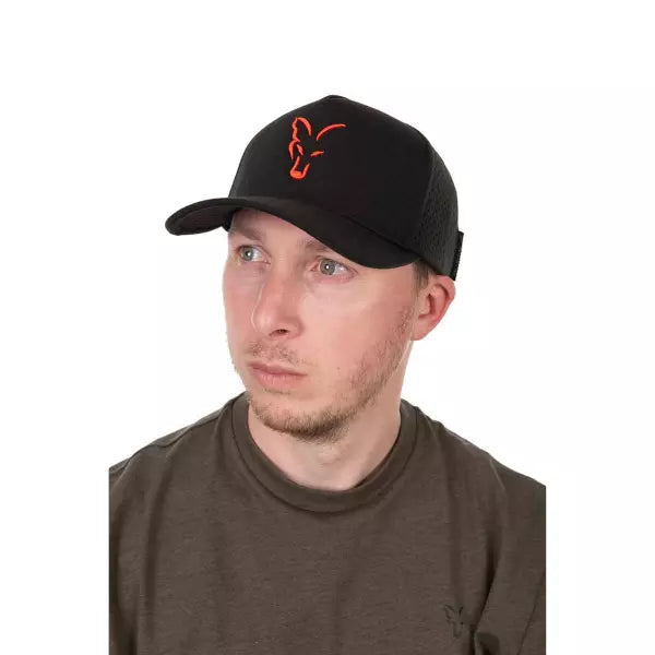 Fox Baseball Cap Black Orange