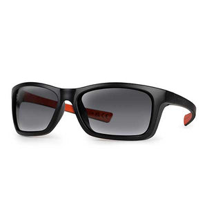 Fox Collection Black/Orange Wrap Sunglasses