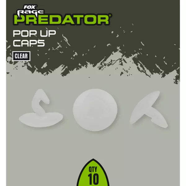 Packaging of Fox Rage Predator Pop Up Caps on a gray background