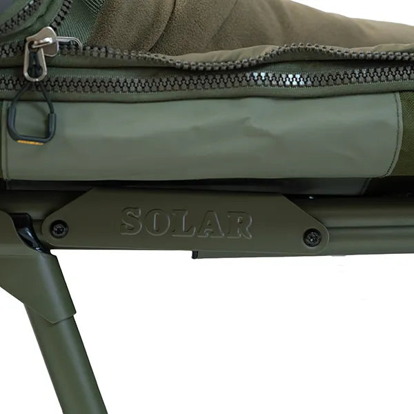 Green panel with a zipper on top, featuring the brand name 'Solar'.