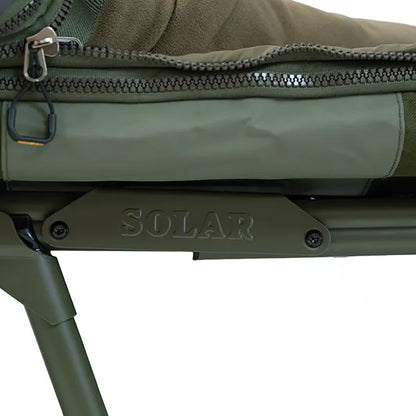 Green panel with a zipper on top, featuring the brand name 'Solar'.