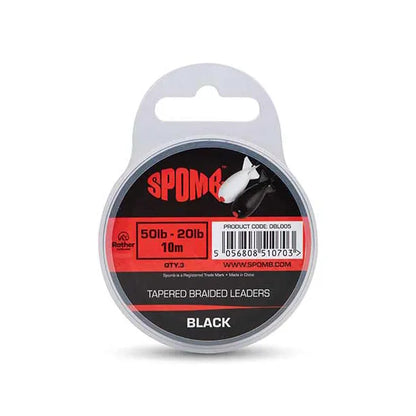 Spomb Tapered Braided Leaders Black