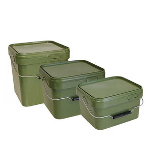 Square Olive Green Bait Buckets