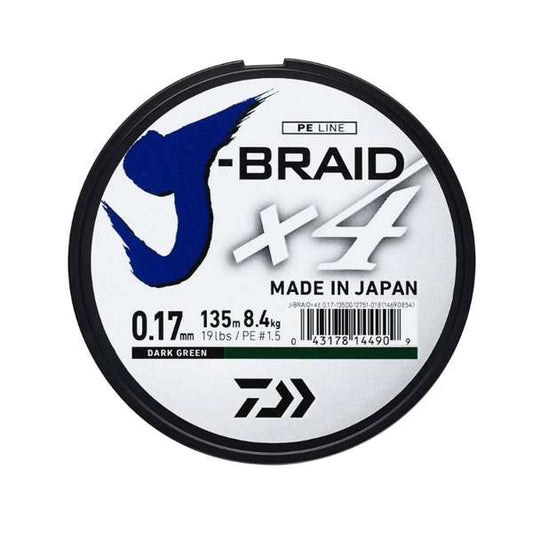 Daiwa J Braid X4 Green 135m Spool