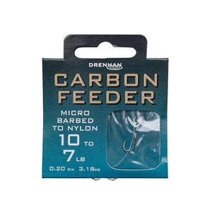 Drennan Carbon Feeder Barbed Hooks to Nylon