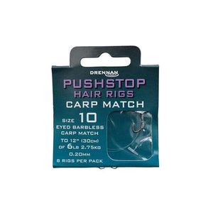 Drennan Pushstop Carp Match Hair Rigs Hooks to Nylon