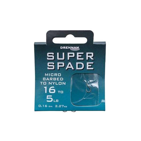 Drennan Super Spade Barbed Hooks to Nylon