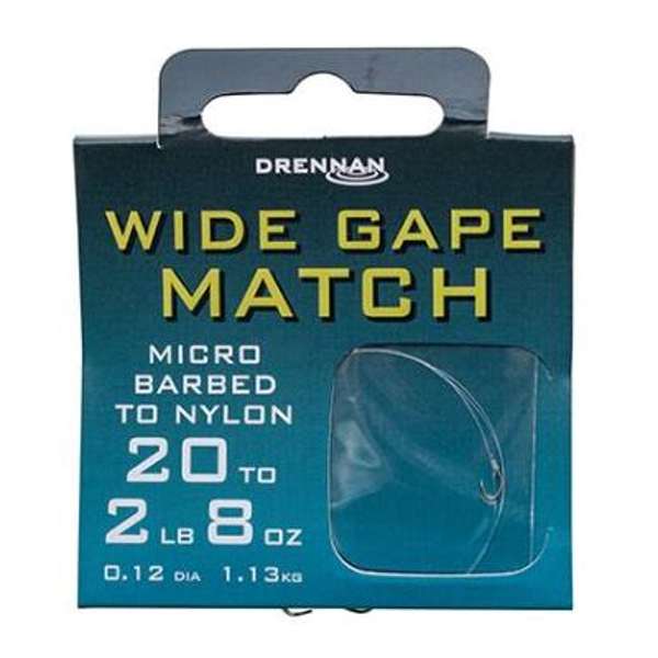Drennan Wide Gape Match Barbed Hooks to Nylon
