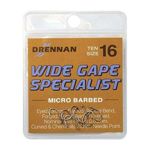Drennan Wide Gape Specialist Barbed Hooks
