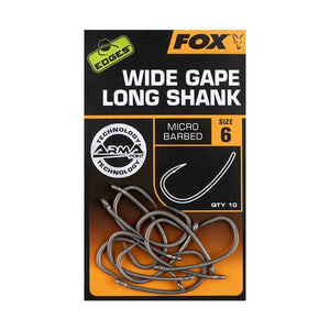 Fox Edges Wide Gape Long Shank Carp Hooks