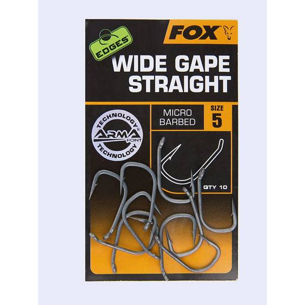 fox edges wide gape straight hooks