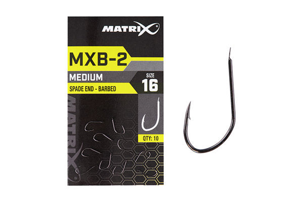 Matrix MXB-2 Medium Spade End Barbed Hooks – St Ives Tackle