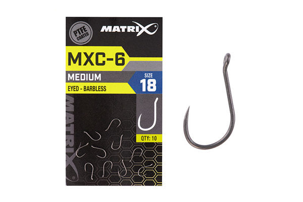 Matrix MXC-6 Medium Eyed Barbless Hooks